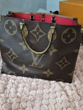 Louis Vuitton Monogram Canvas Tote with Red Interior With Original Box